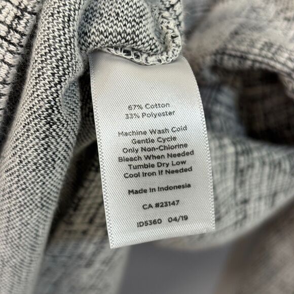 Talbots Women 3/4 Sleeve Blouse Top Shirt Size 3X Cotton Blend Gray C031 -13 - Picture 7 of 15